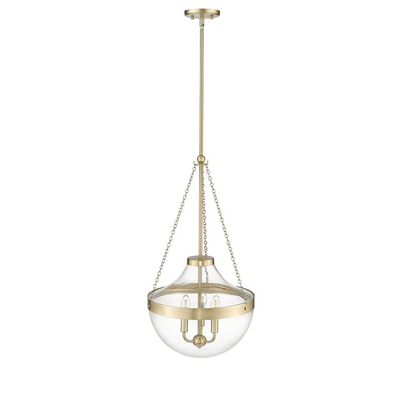 Millennium Lighting Clarra 3Lt Pendant, Modern Gold/Clear