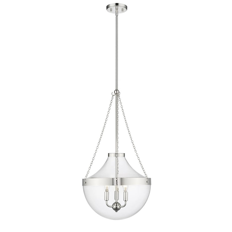 Millennium Lighting Clarra 3Lt Pendant, Polished Nickel - 20103-PN