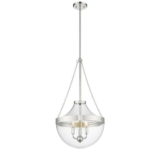 Millennium Lighting Clarra 3Lt Pendant, Polished Nickel