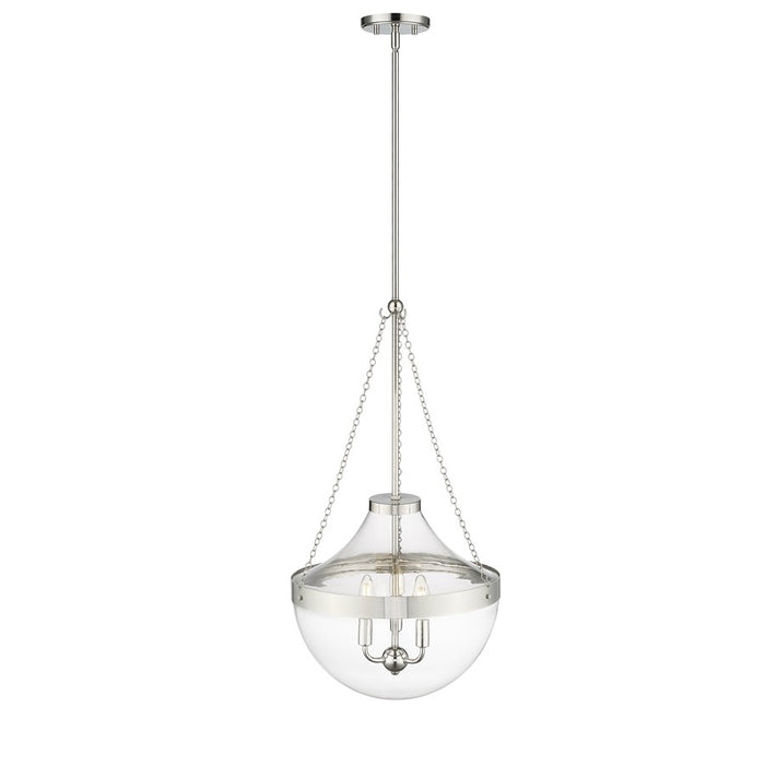 Millennium Lighting Clarra 3Lt Pendant, Polished Nickel