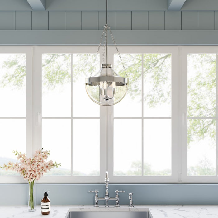 Millennium Lighting Clarra 3Lt Pendant, Polished Nickel