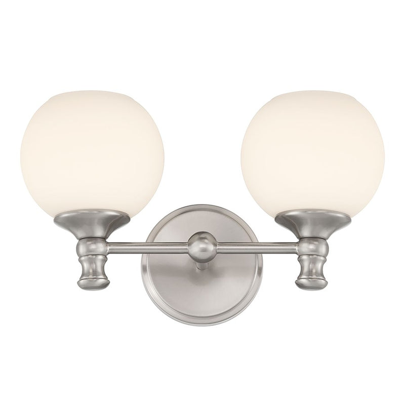 Millennium Orlisse 2Lt Bathroom Vanity Light, Nickel/Etched Opal