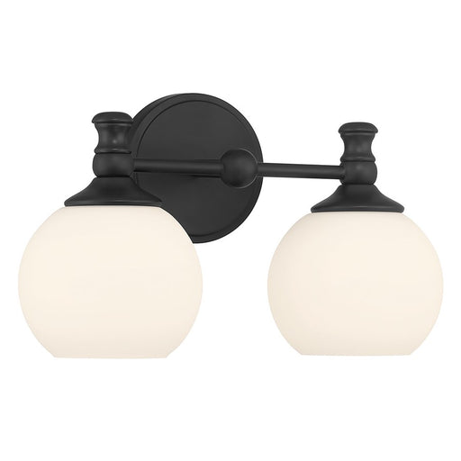 Millennium Orlisse 2Lt Bathroom Vanity Light, Black/Etched Opal - 201102-MB