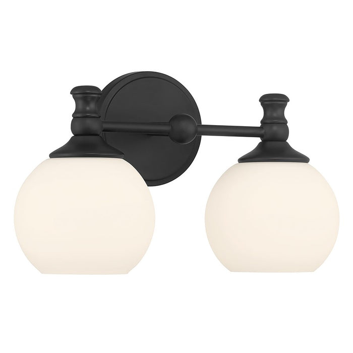 Millennium Orlisse 2Lt Bathroom Vanity Light, Black/Etched Opal - 201102-MB