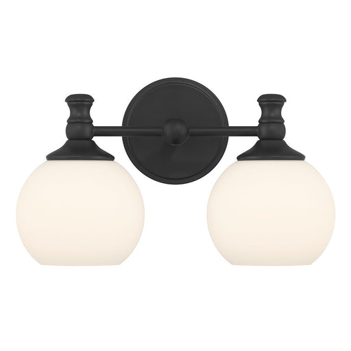 Millennium Orlisse 2Lt Bathroom Vanity Light, Black/Etched Opal