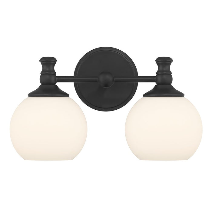 Millennium Orlisse 2Lt Bathroom Vanity Light, Black/Etched Opal