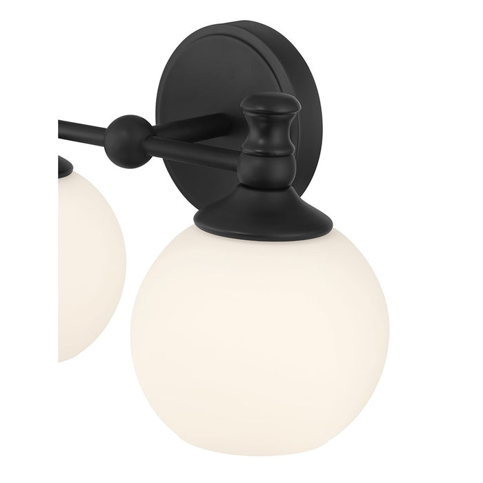 Millennium Orlisse 2Lt Bathroom Vanity Light, Black/Etched Opal