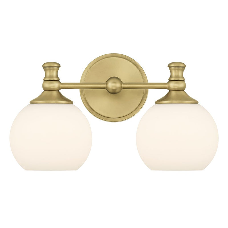 Millennium Orlisse 2Lt Bathroom Vanity Light, Brass/Etched Opal