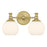 Millennium Orlisse 2Lt Bathroom Vanity Light, Brass/Etched Opal