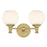 Millennium Orlisse 2Lt Bathroom Vanity Light, Brass/Etched Opal