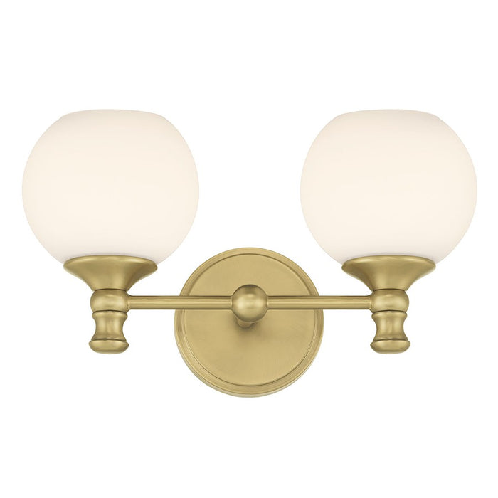 Millennium Orlisse 2Lt Bathroom Vanity Light, Brass/Etched Opal