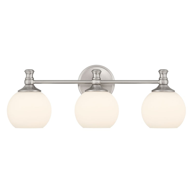 Millennium Orlisse 3Lt Bathroom Vanity Light, Nickel/Etched Opal