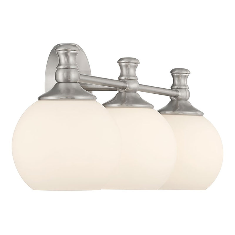 Millennium Orlisse 3Lt Bathroom Vanity Light, Nickel/Etched Opal