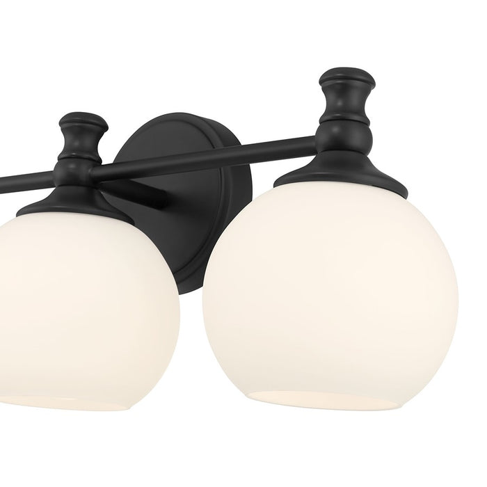 Millennium Orlisse 3Lt Bathroom Vanity Light, Black/Etched Opal