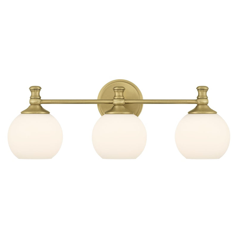 Millennium Orlisse 3Lt Bathroom Vanity Light, Brass/Etched Opal