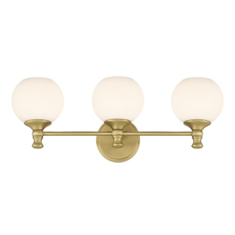 Millennium Orlisse 3Lt Bathroom Vanity Light, Brass/Etched Opal