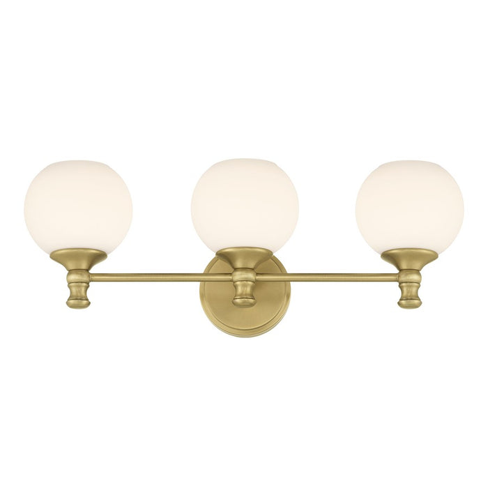Millennium Orlisse 3Lt Bathroom Vanity Light, Brass/Etched Opal
