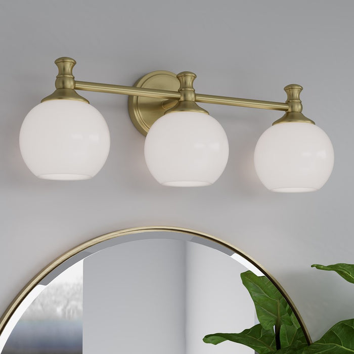Millennium Orlisse 3Lt Bathroom Vanity Light, Brass/Etched Opal