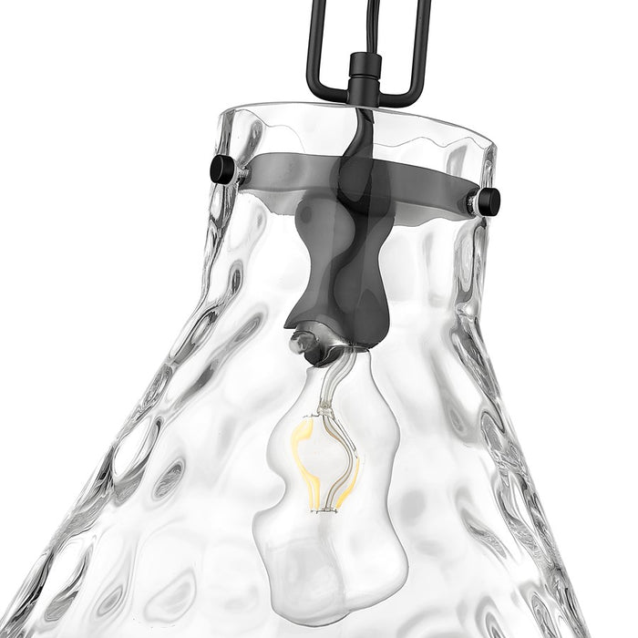 Millennium Lighting Barlon 1Lt Pendant, Black/Clear
