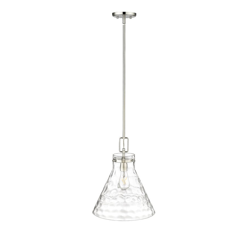 Millennium Lighting Barlon 1Lt Pendant, Polished Nickel/Clear