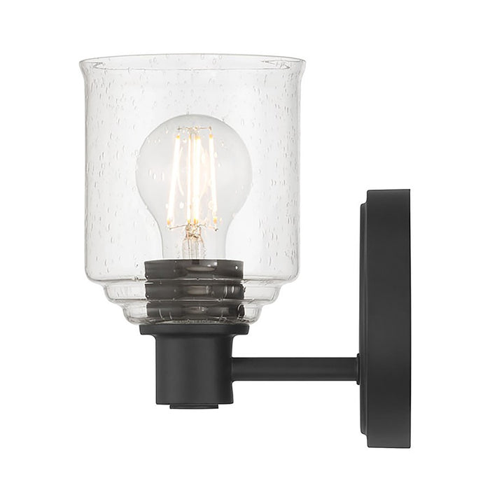 Millennium Vessair 1Lt Wall Sconce, Black/Clear Seeded