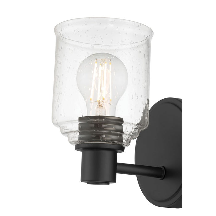 Millennium Vessair 1Lt Wall Sconce, Black/Clear Seeded
