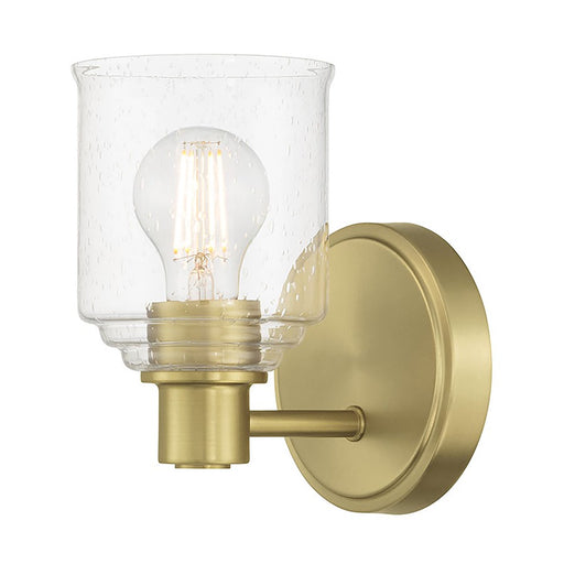Millennium Vessair 1Lt Wall Sconce, Brass/Clear Seeded - 202101-VB
