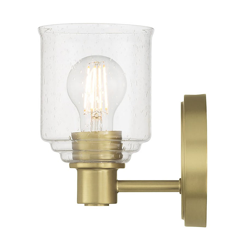Millennium Vessair 1Lt Wall Sconce, Brass/Clear Seeded