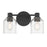 Millennium Vessair 2Lt Bathroom Vanity Light, Black/Clear Seeded