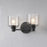 Millennium Vessair 2Lt Bathroom Vanity Light, Black/Clear Seeded