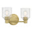 Millennium Vessair 2Lt Bathroom Vanity Light, Brass/Clear Seeded - 202102-VB