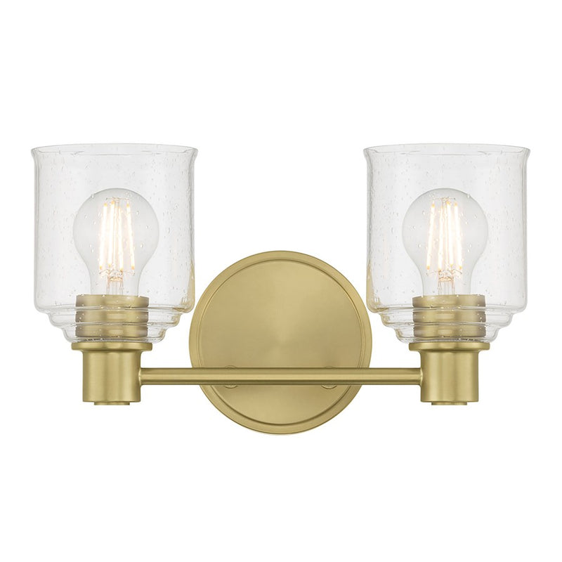 Millennium Vessair 2Lt Bathroom Vanity Light, Brass/Clear Seeded