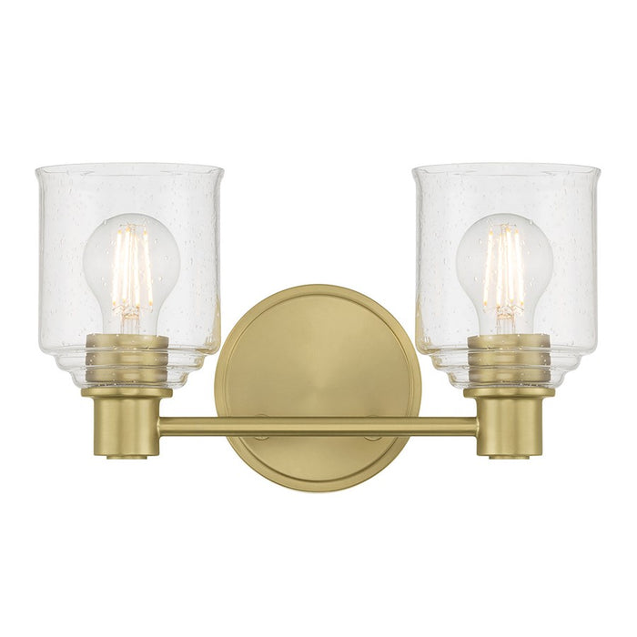 Millennium Vessair 2Lt Bathroom Vanity Light, Brass/Clear Seeded