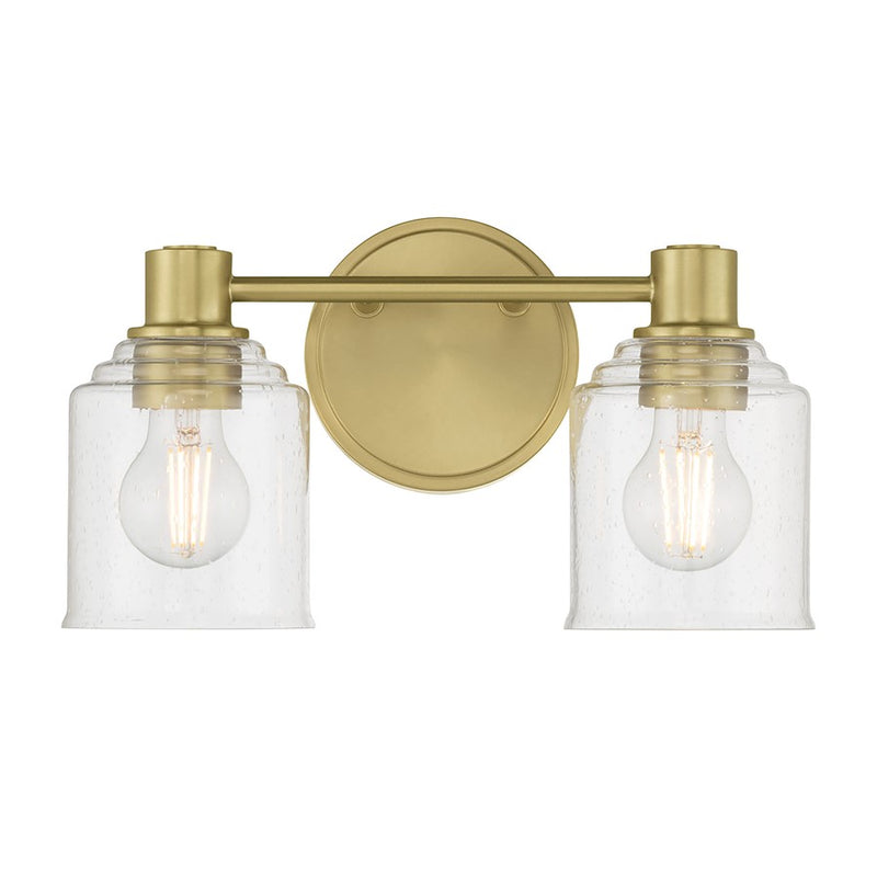 Millennium Vessair 2Lt Bathroom Vanity Light, Brass/Clear Seeded