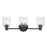 Millennium Vessair 3Lt Bathroom Vanity Light, Black/Clear Seeded