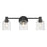 Millennium Vessair 3Lt Bathroom Vanity Light, Black/Clear Seeded