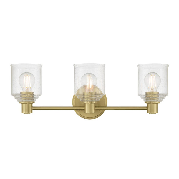 Millennium Vessair 3Lt Bathroom Vanity Light, Brass/Clear Seeded