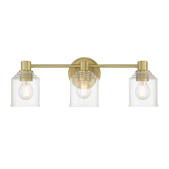 Millennium Vessair 3Lt Bathroom Vanity Light, Brass/Clear Seeded