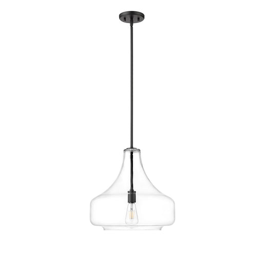 Millennium Lighting Madelynn 1Lt Pendant, Black/Clear - 20301-MB