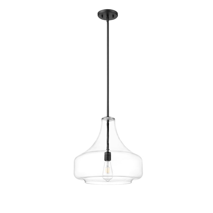 Millennium Lighting Madelynn 1Lt Pendant, Black/Clear