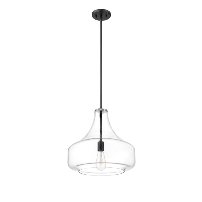 Millennium Lighting Madelynn 1Lt Pendant, Black/Clear