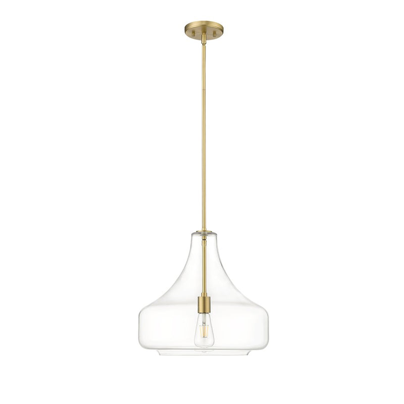Millennium Lighting Madelynn 1Lt Pendant, Vintage Brass/Clear - 20301-VB