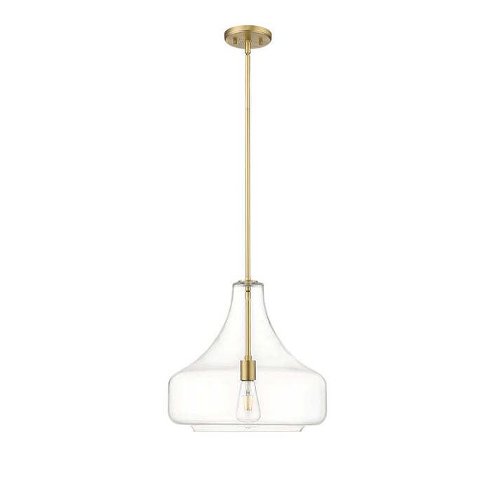 Millennium Lighting Madelynn 1Lt Pendant, Vintage Brass/Clear - 20301-VB