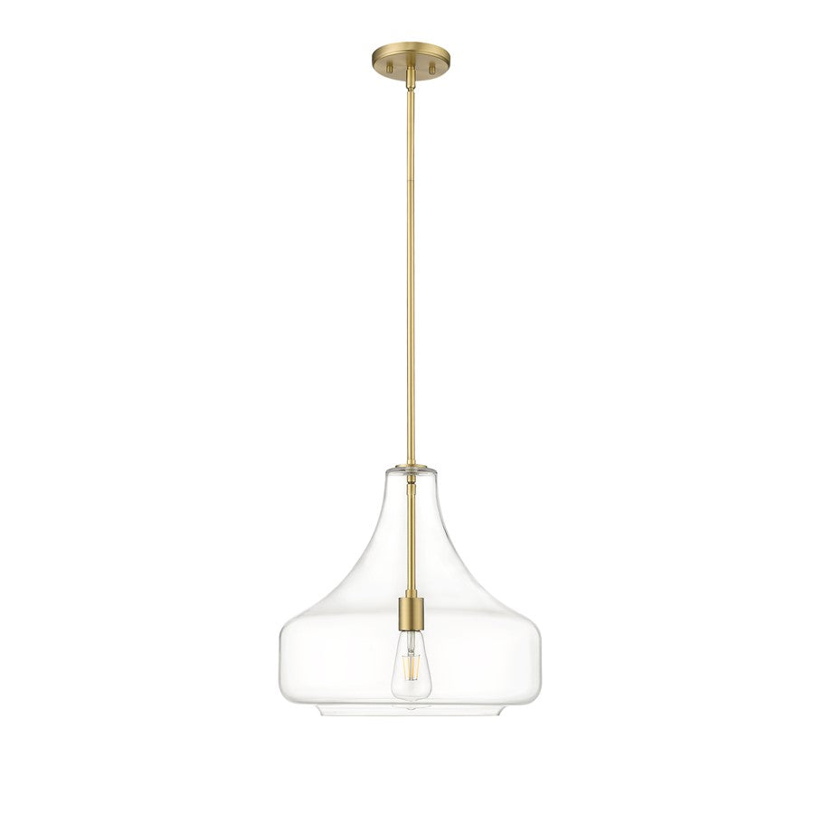 Millennium Lighting Madelynn 1Lt Pendant, Vintage Brass/Clear - 20301-VB