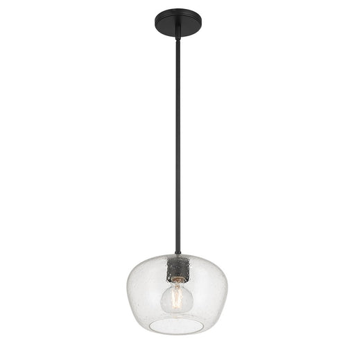 Millennium Lighting Pomari 1Lt 8" Pendant, Black/Clear Textured - 203101-MB