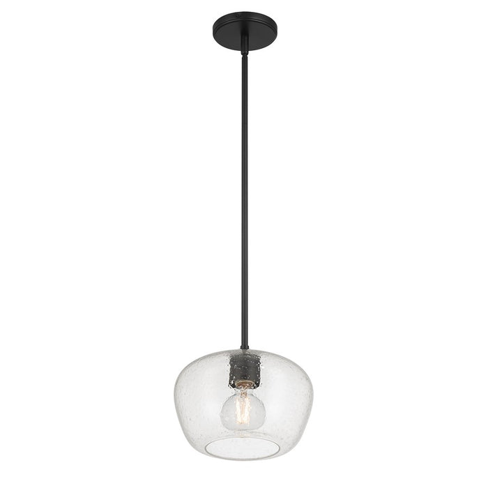 Millennium Lighting Pomari 1Lt 8" Pendant, Black/Clear Textured - 203101-MB