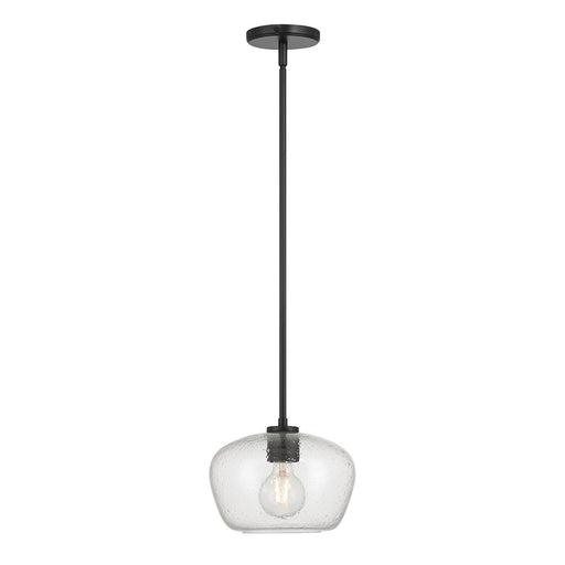 Millennium Lighting Pomari 1Lt 8" Pendant, Black/Clear Textured