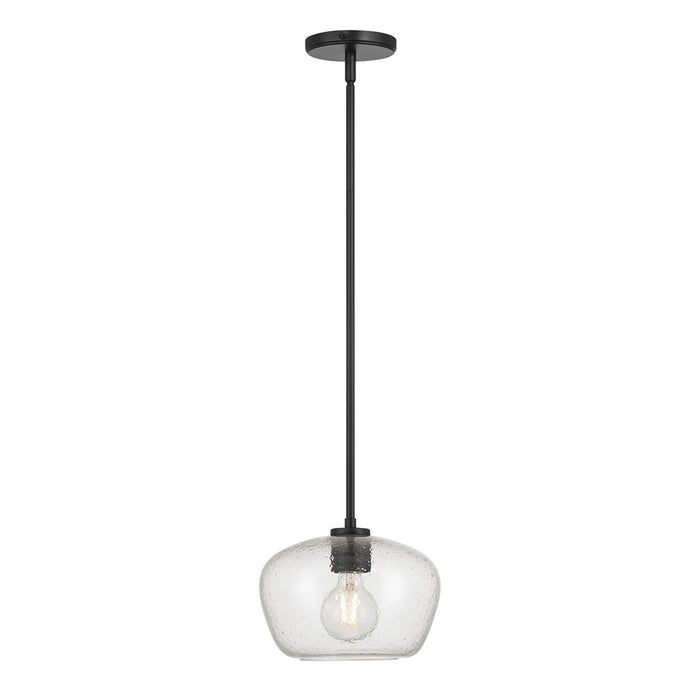 Millennium Lighting Pomari 1Lt 8" Pendant, Black/Clear Textured