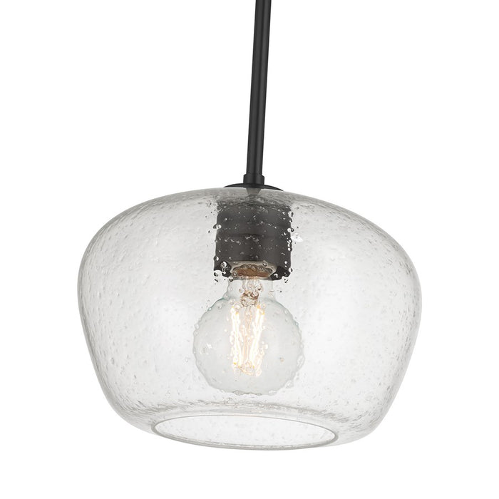 Millennium Lighting Pomari 1Lt 8" Pendant, Black/Clear Textured