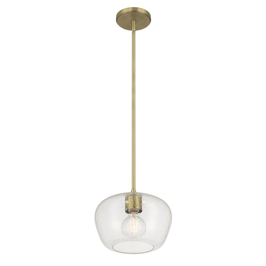 Millennium Lighting Pomari 1Lt 8" Pendant, Brass/Clear Textured - 203101-VB